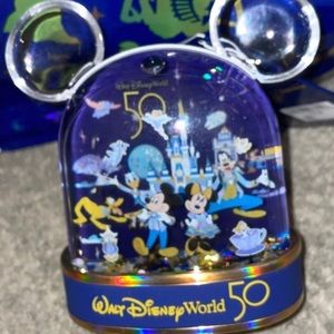 Disney Parks 50th Anniversary Mickey Mouse Snow/ Stars Water Globe